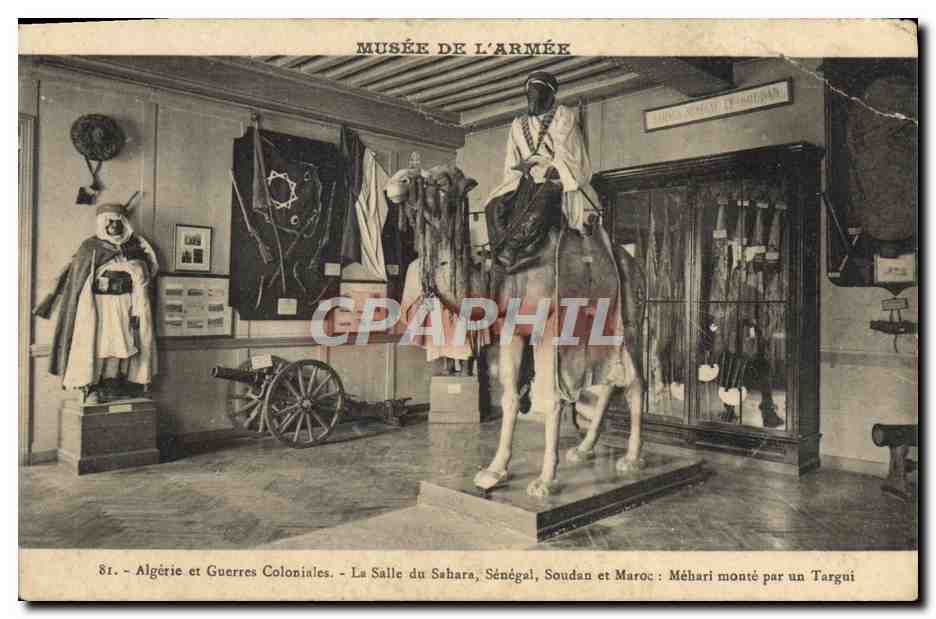 CPA Algerie et Guerres Coloniales La salle du Sahara Senegal Soudan et Maroc Musee de l'armee Paris