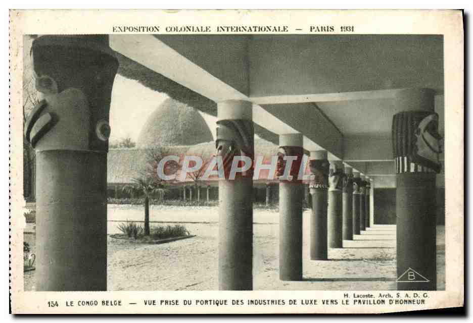 CPA Exposition Coloniale Internationale Paris 1931 Congo Blege Vue du portique des industries de luxe vers le pavillon
