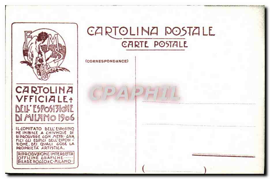 CPA Milano Esposizione 1906 Dettaglio dell Entrata principale — Rückseite