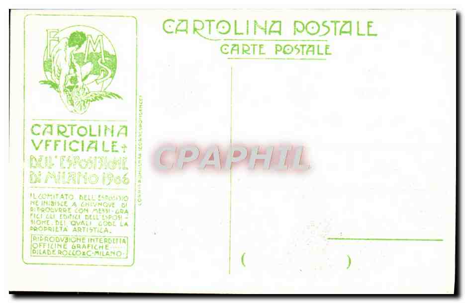CPA Milano Padiglione Del Belgio 1906 — Rückseite