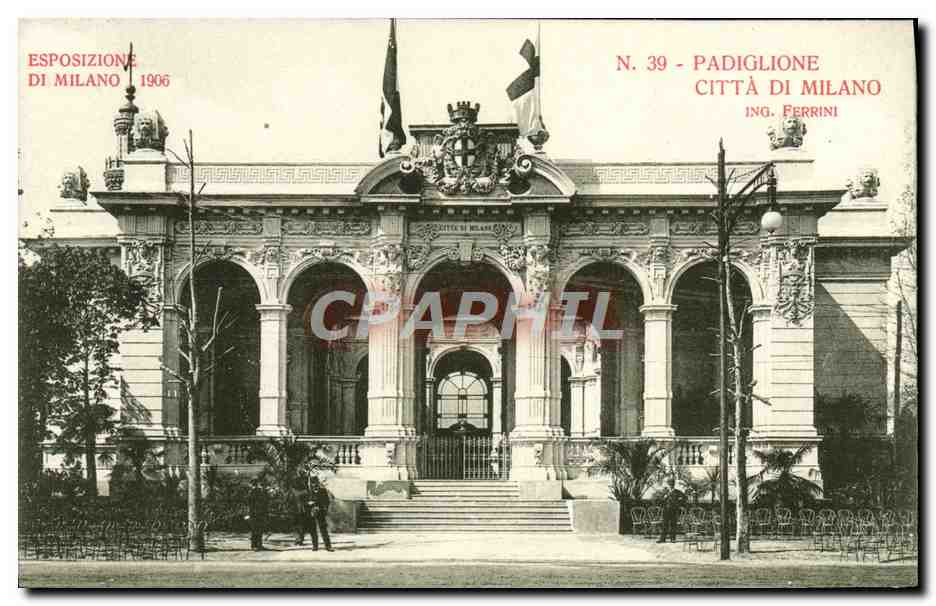 CPA Milano 1906 Padiglione citta del Milano