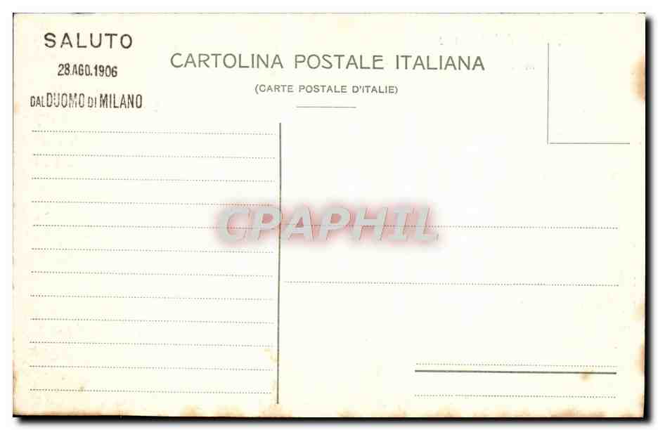 CPA Milano Duomo — Verso