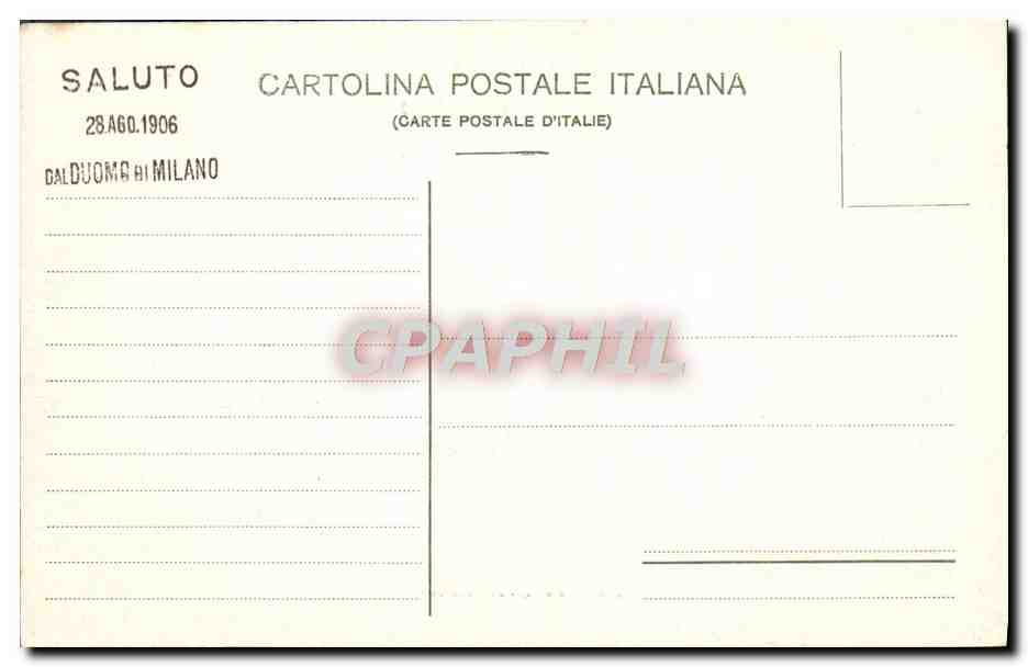 CPA Milano Saluti dal Duomo  — Verso