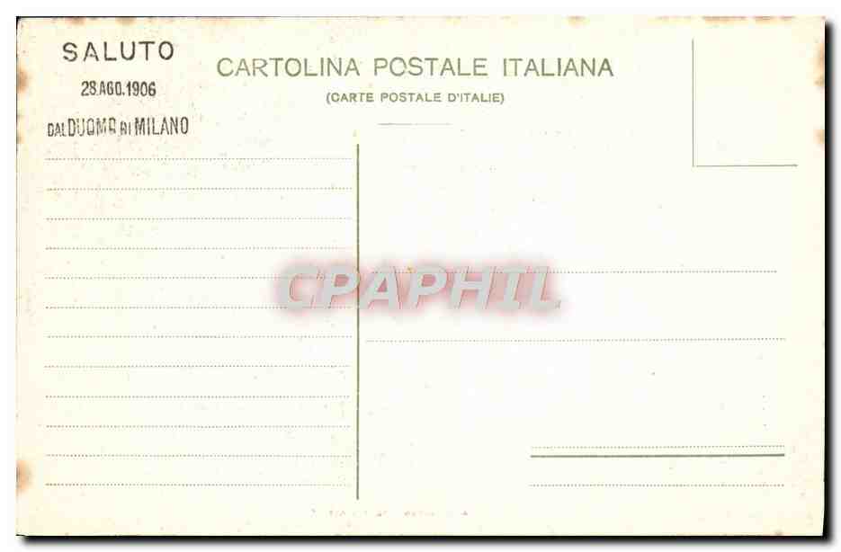 CPA Milano Saluti dal Duomo  — Rückseite