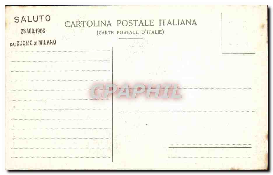 CPA Milano Saluti dal Duomo  — Verso