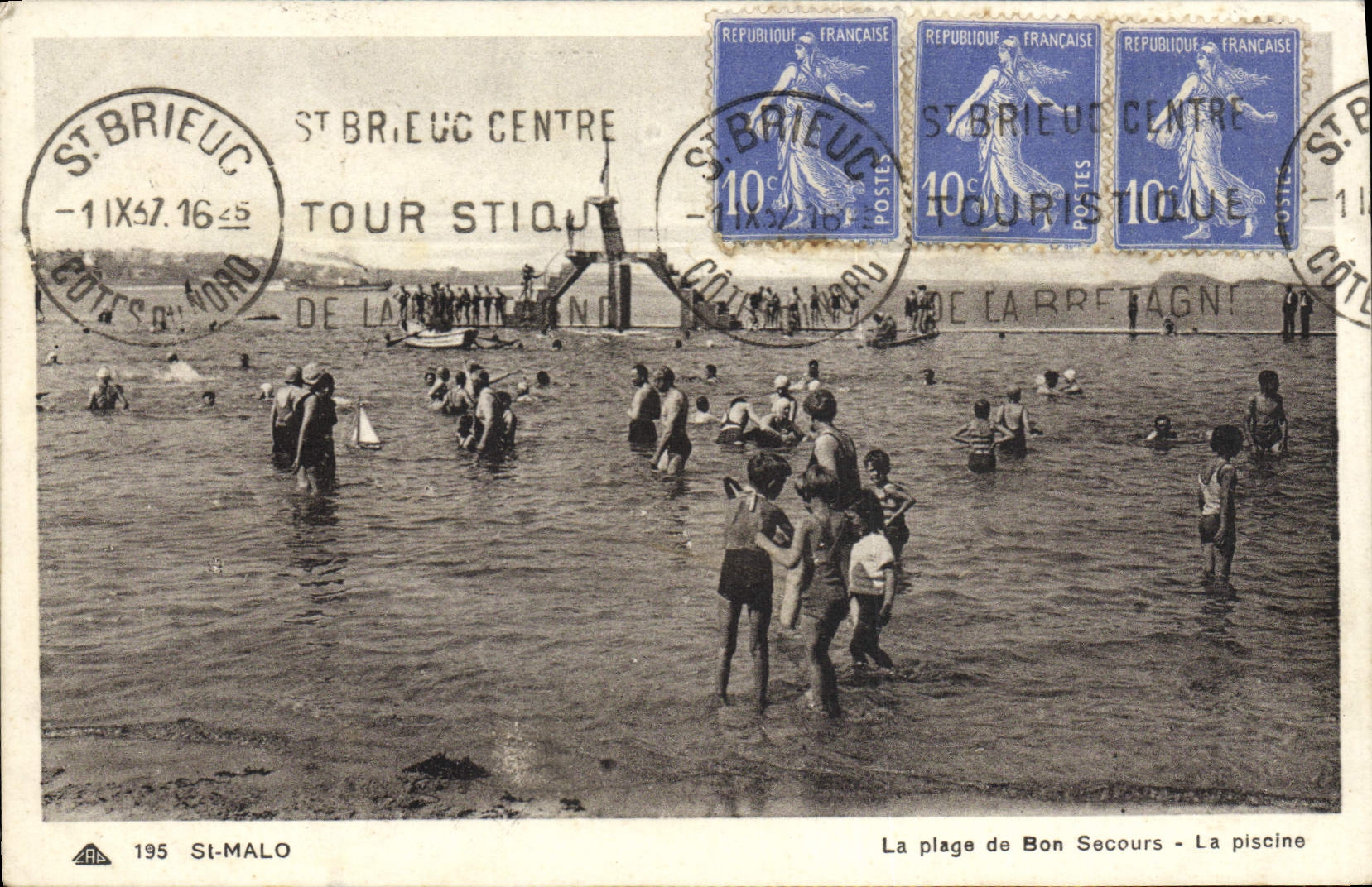 La plage de Bon Secours - La piscine — St-Brieuc Centre — éditeur SL-MALO n°195