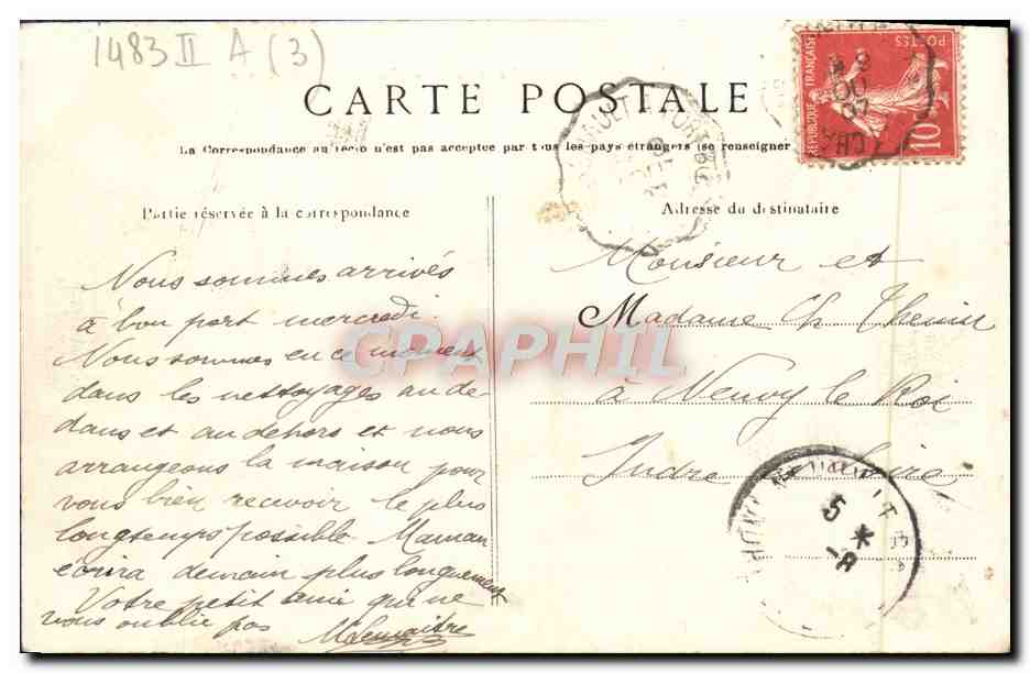 CPA Bourgueil Le Chateau de Pavee Ruches Miel Abeilles — Rückseite