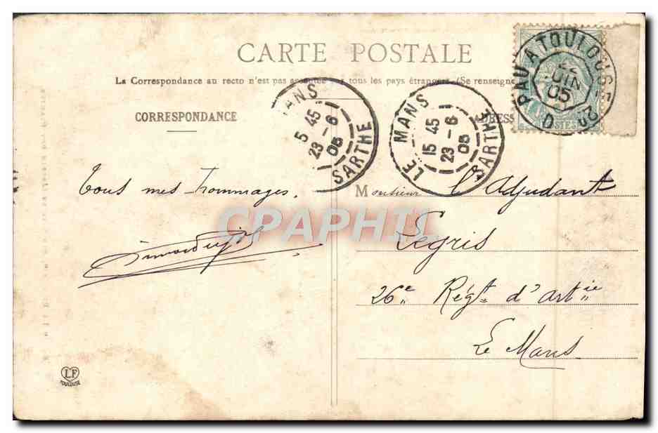CPA L'art a Toulouse Le retour par Seysses Jardin des Plantes — Verso