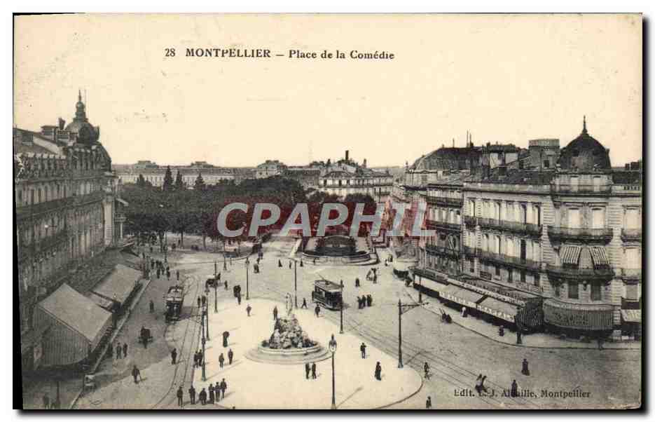 Montpellier — Place de la Comédie — Éd. C.J. Albuille, Montpellier