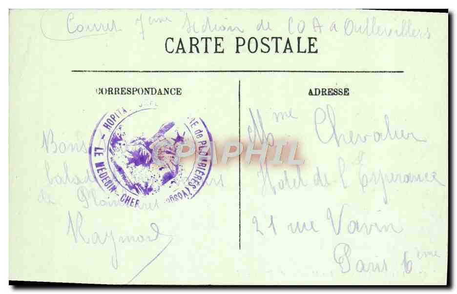 CPA Plombieres Les Moraines du Parc — Rückseite