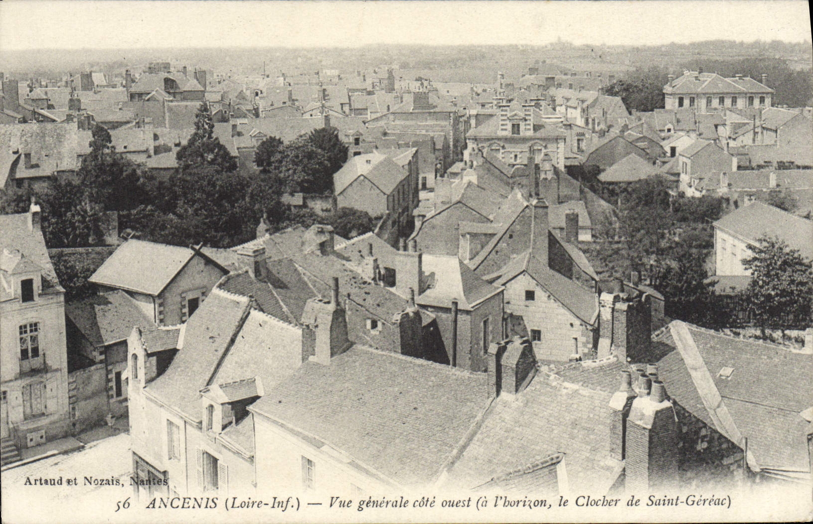 CPA Ancenis Vue Generale Cote Ouest a l'horizon le clocher de Saint Gereac