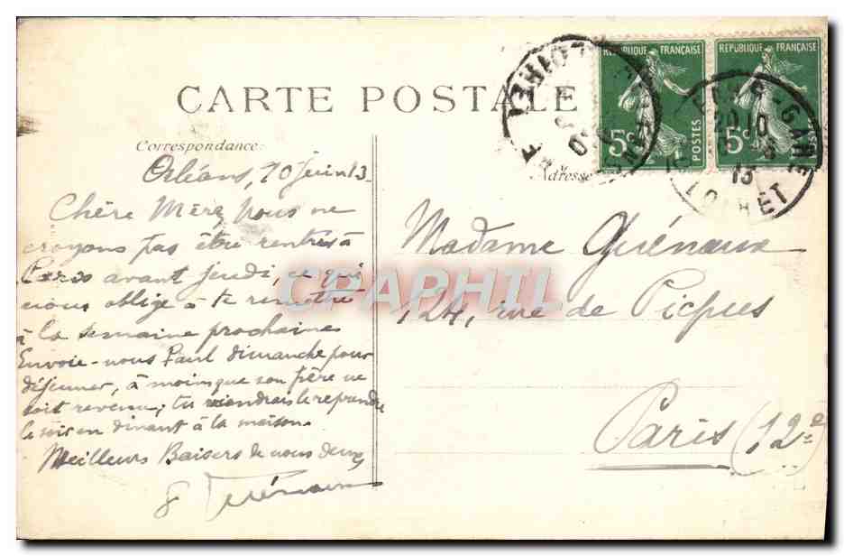 CPA Orleans La Cathedrale Sainte Crolx — Verso
