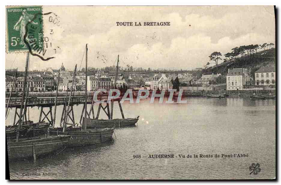 CPA Audierne Vu de la route de Pont L'Abbe