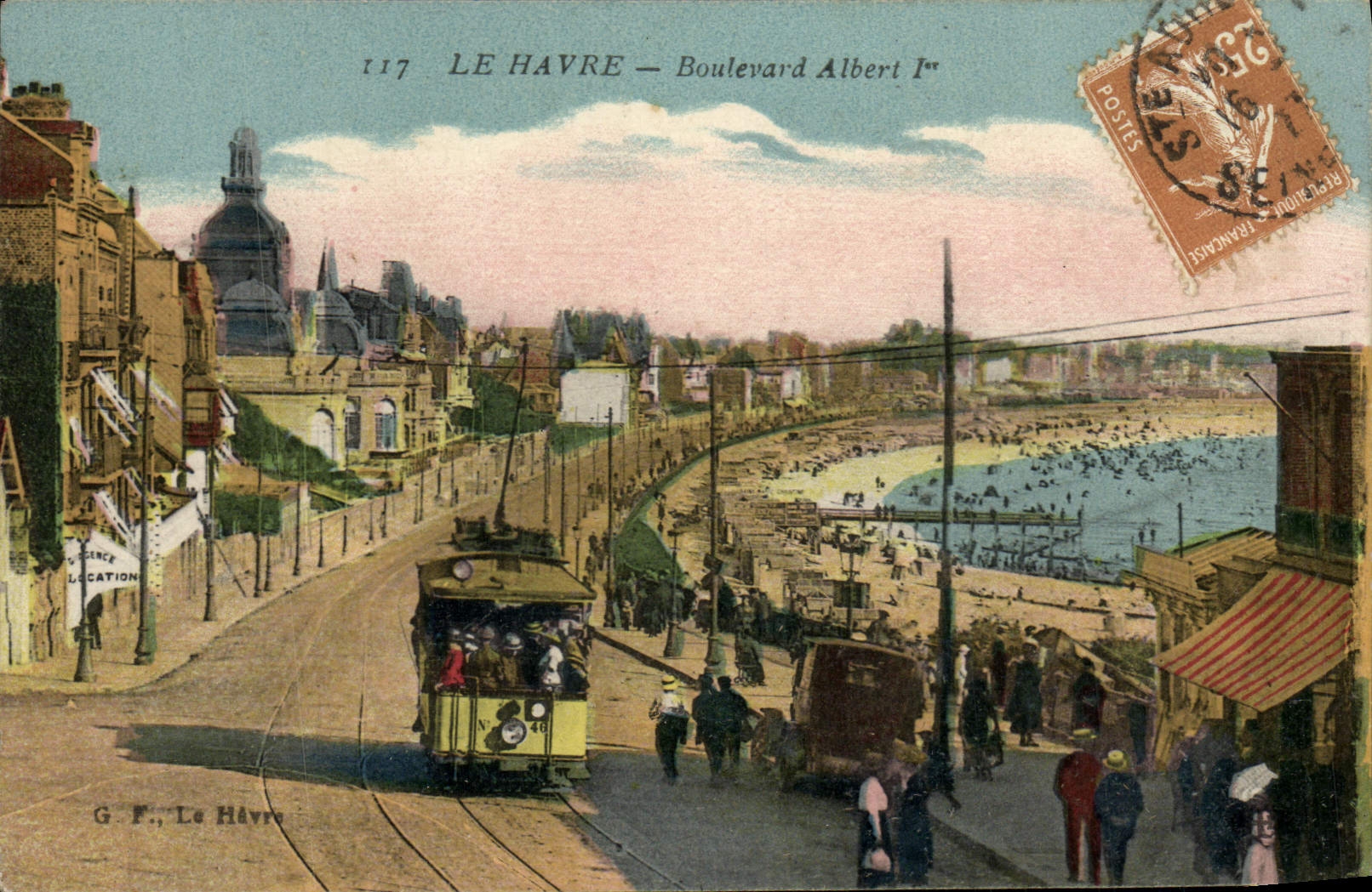 CPA La Havre Boulevard Albert 1er Tramway