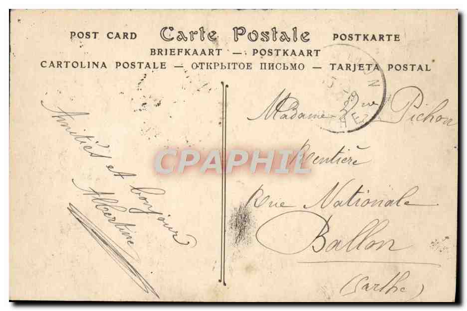 CPA Audierne Le Port et la Ville Bateaux — Rückseite