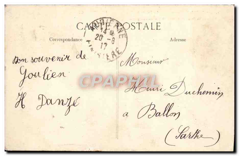 CPA Audierne La pointe du Raz Rochers de Paul Poztrech et percee Canvaloret — Rückseite