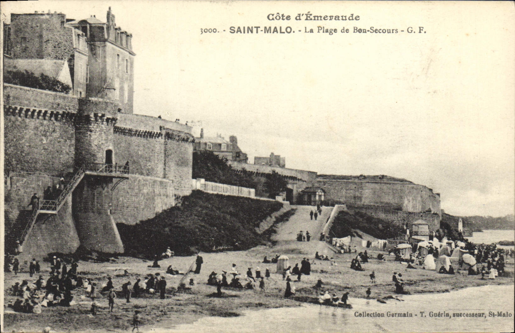 Saint-Malo - Côte d'Émeraude - La Plage de Bon-Secours - G.F. - Collection T. Guérin, successeur, St-Malo