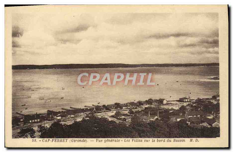 Cap-Ferret (Gironde) — Vue générale — Les Villas sur le bord du Bassin — M. D.