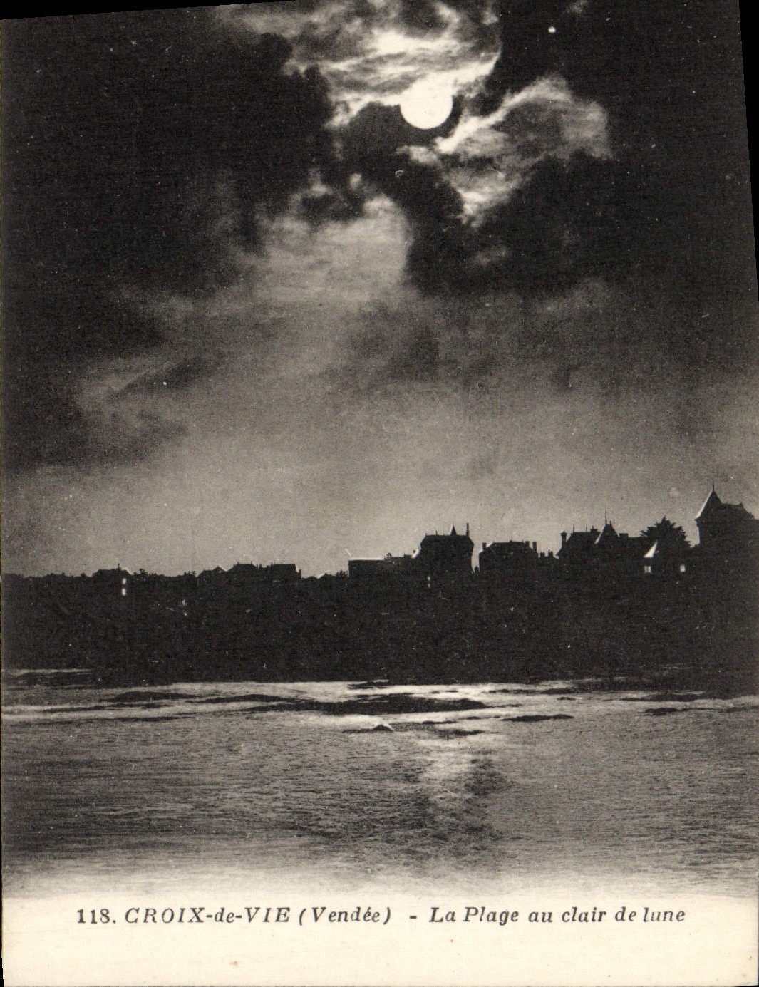 Croix-de-Vie (Vendée) — La Plage au clair de lune — N.P. Editeur, Croix-de-Vie
