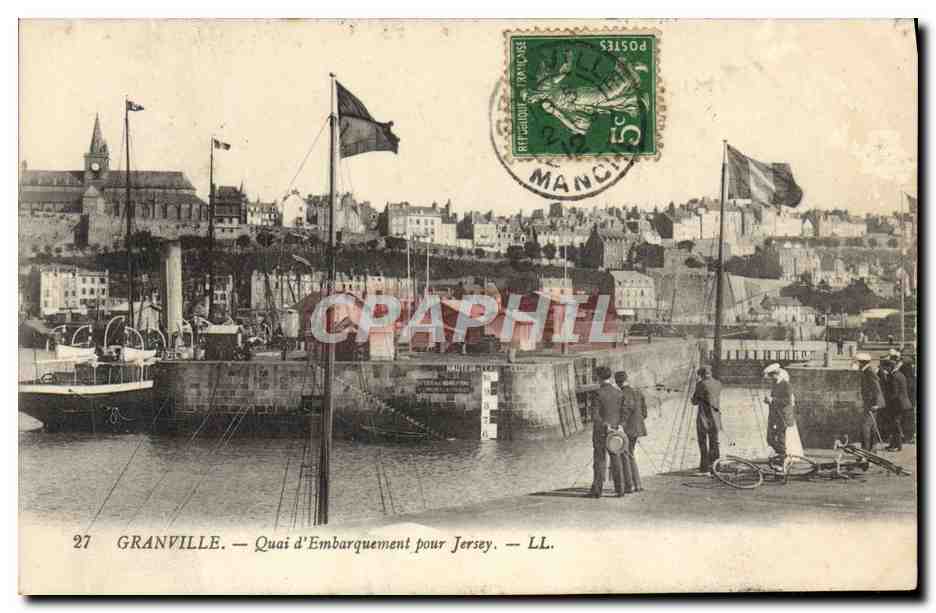 CPA Granville Quai d'embarquement pour Jersey
