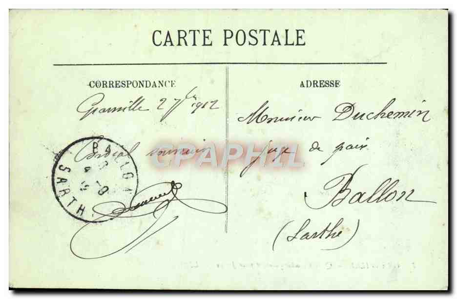 CPA Granville Quai d'embarquement pour Jersey — Verso