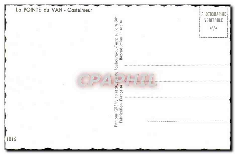 CPM La pointe du Van Castelmeur — Rückseite