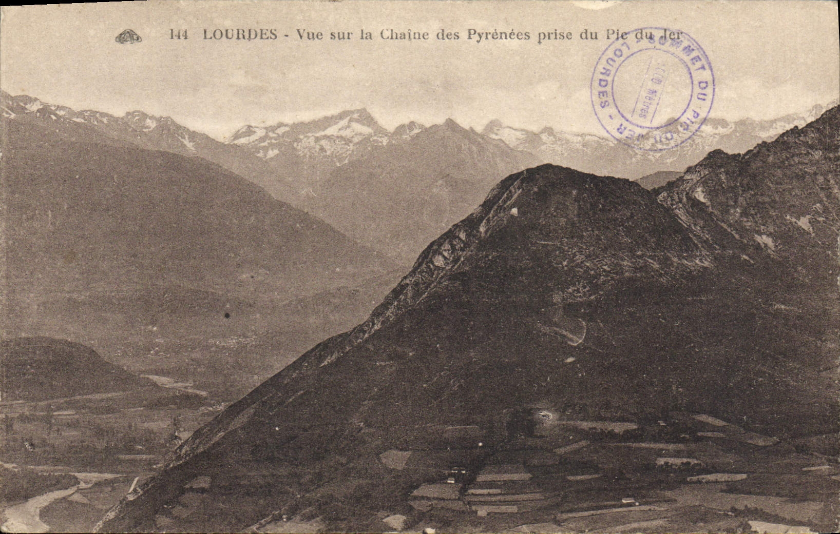 CPA Lourdes Vue Sur la Chaine des Pyrenees Prise du Pic du Jer