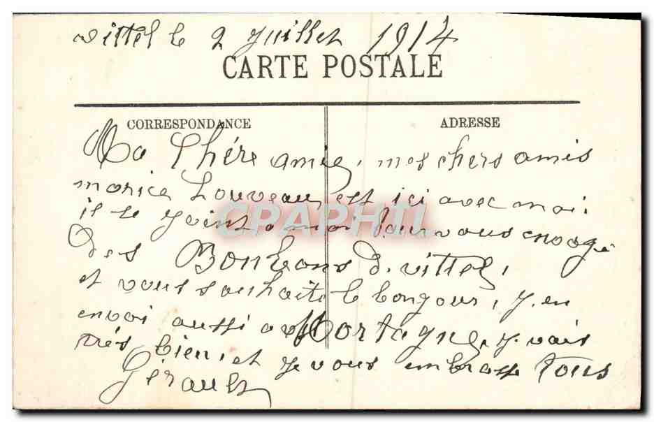 CPA Vittel L'Heure du the au Parc — Verso