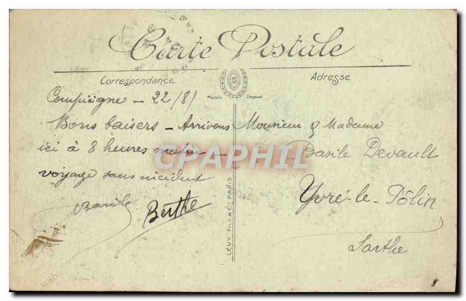 CPA Compiegne Place de L'Hotel de Ville — Rückseite