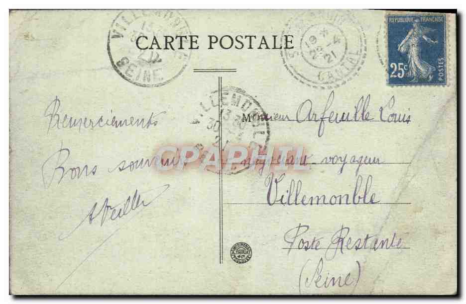 CPA Le Cantal Pittoresque St Amandin Vue Generale — Rückseite