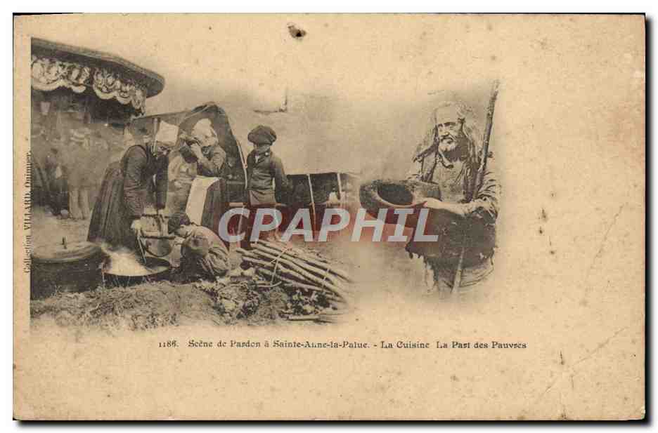 Scène de Pardon à Sainte-Anne-la-Palud - La Cuisine - La Past des Pauvres — Collection Vilard, n°1186
