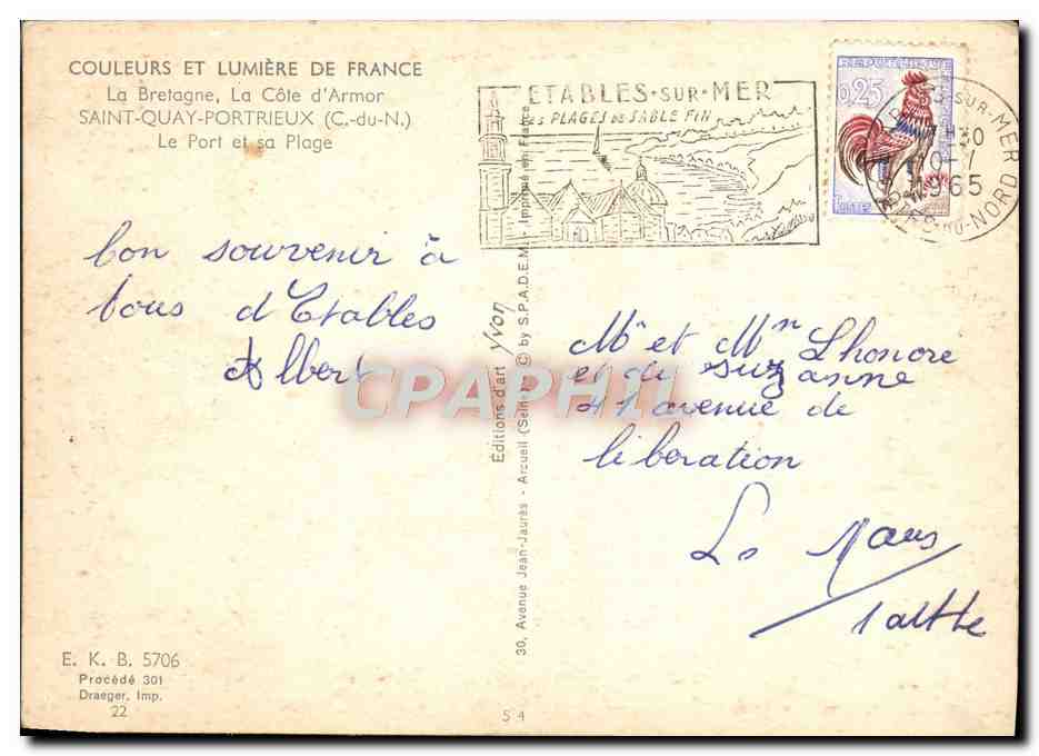 Étables-sur-Mer — Le Port et sa Plage — Éditions Jean-Jaurès — Verso