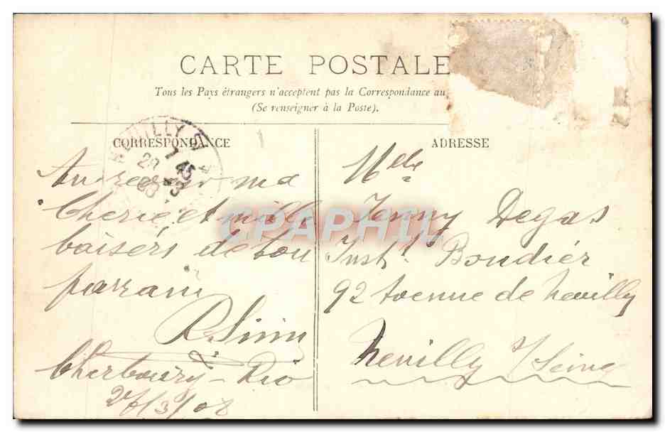 CPA Cherbourg Le Kaiser Wilhem II en rade Bateau — Rückseite
