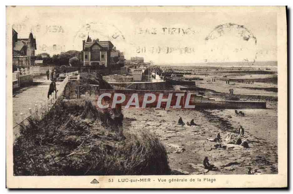 CPA Luc Sur Mer Vue Generale de La Plage