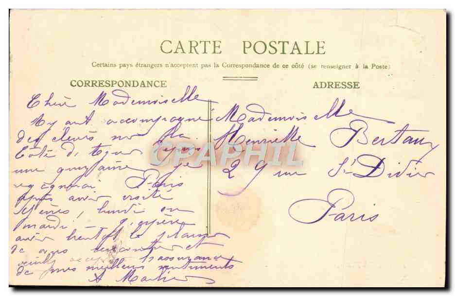 CPA Menton Vue Generale Timbre Monaco — Rückseite