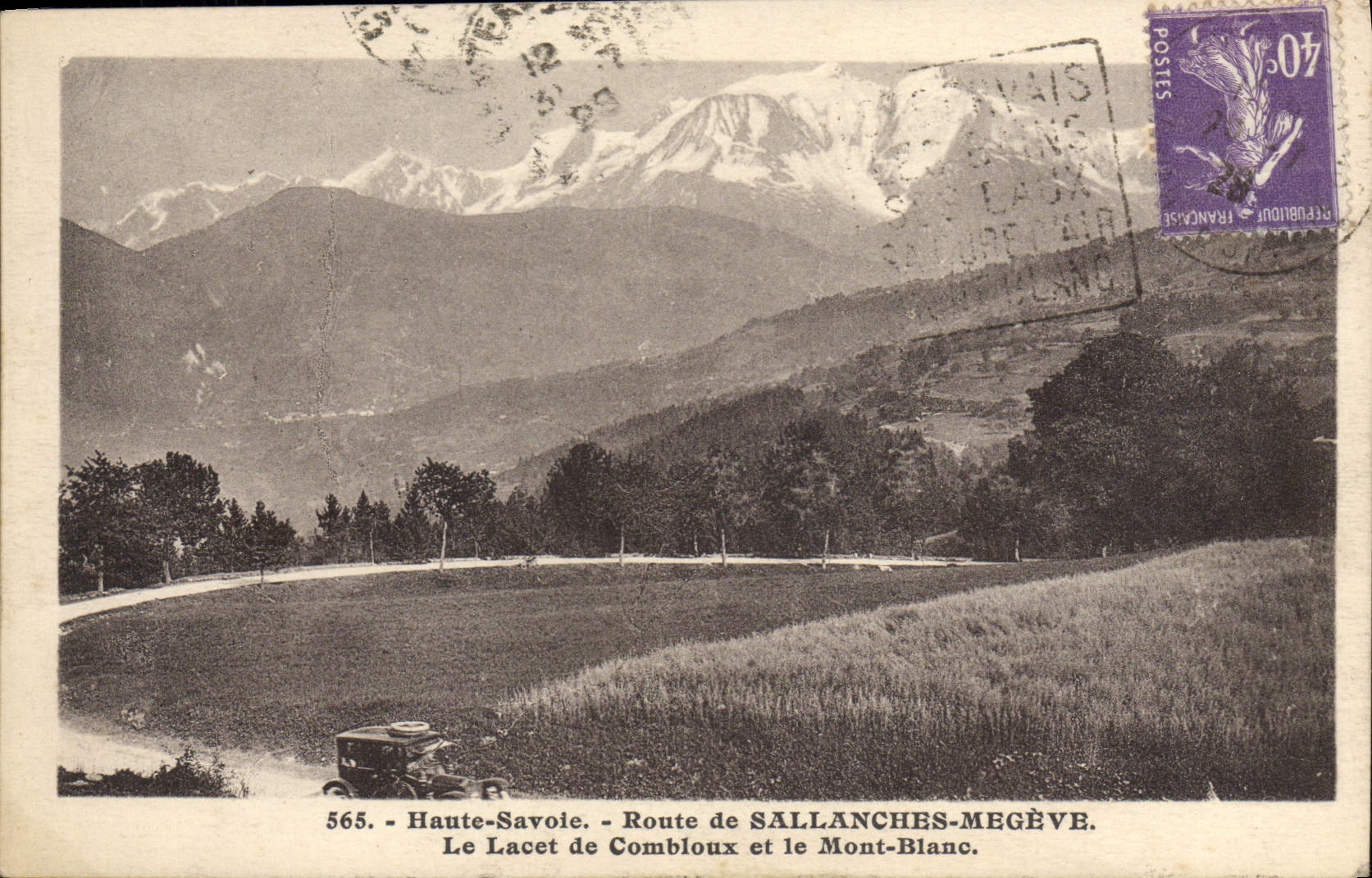 CPA Route de Sallanches Megeve Le Lacet de Combloux et le Mont Blanc