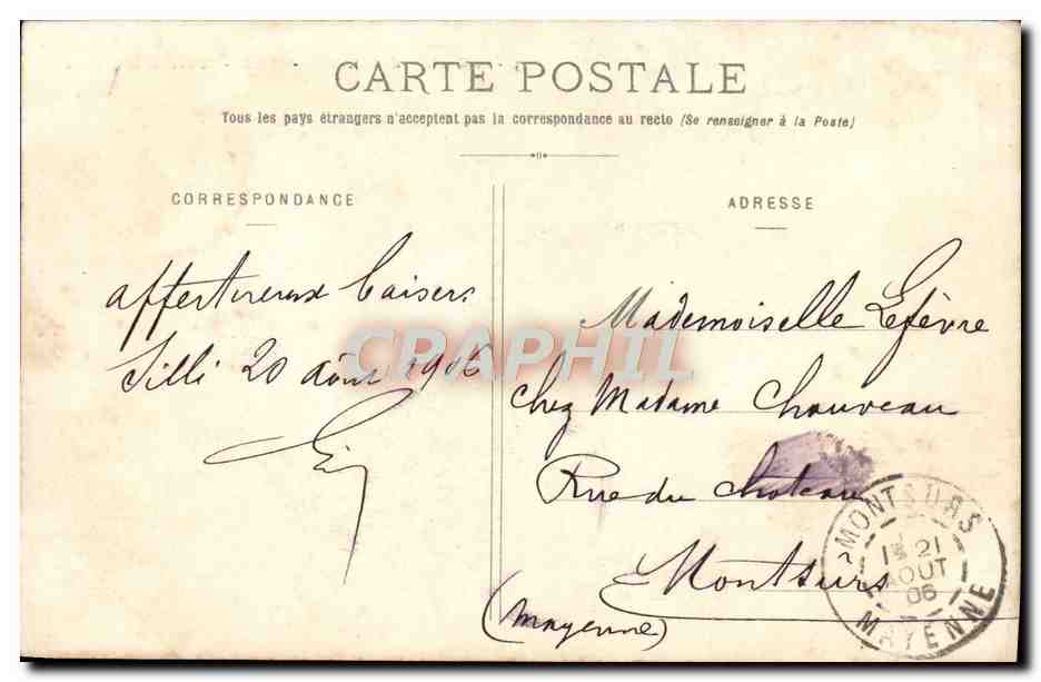 CPA St Martin de Connee Puyz Le Parc et le Chateau — Verso
