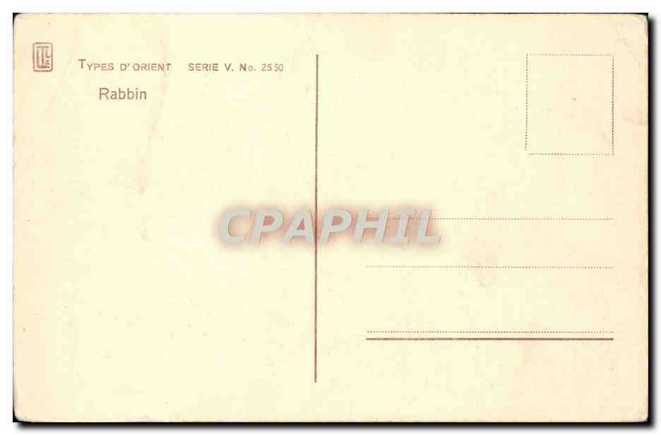 CPA Rabbin Juif Judaica — Rückseite