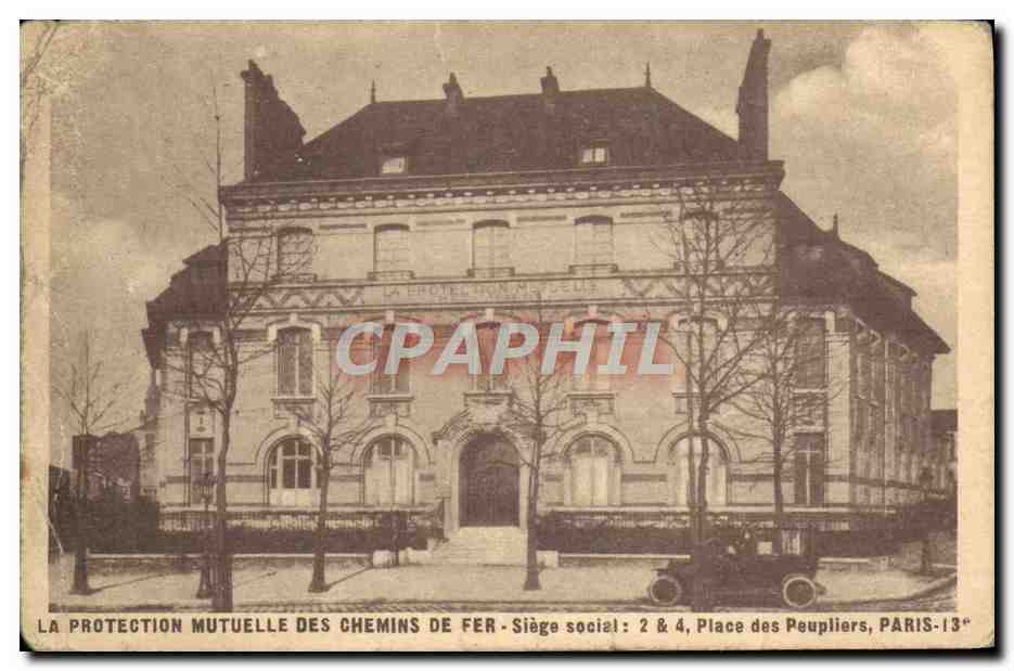 La Protection Mutuelle des Chemins de Fer — Siège social : 2 & 4, Place des Peupliers, Paris-13e