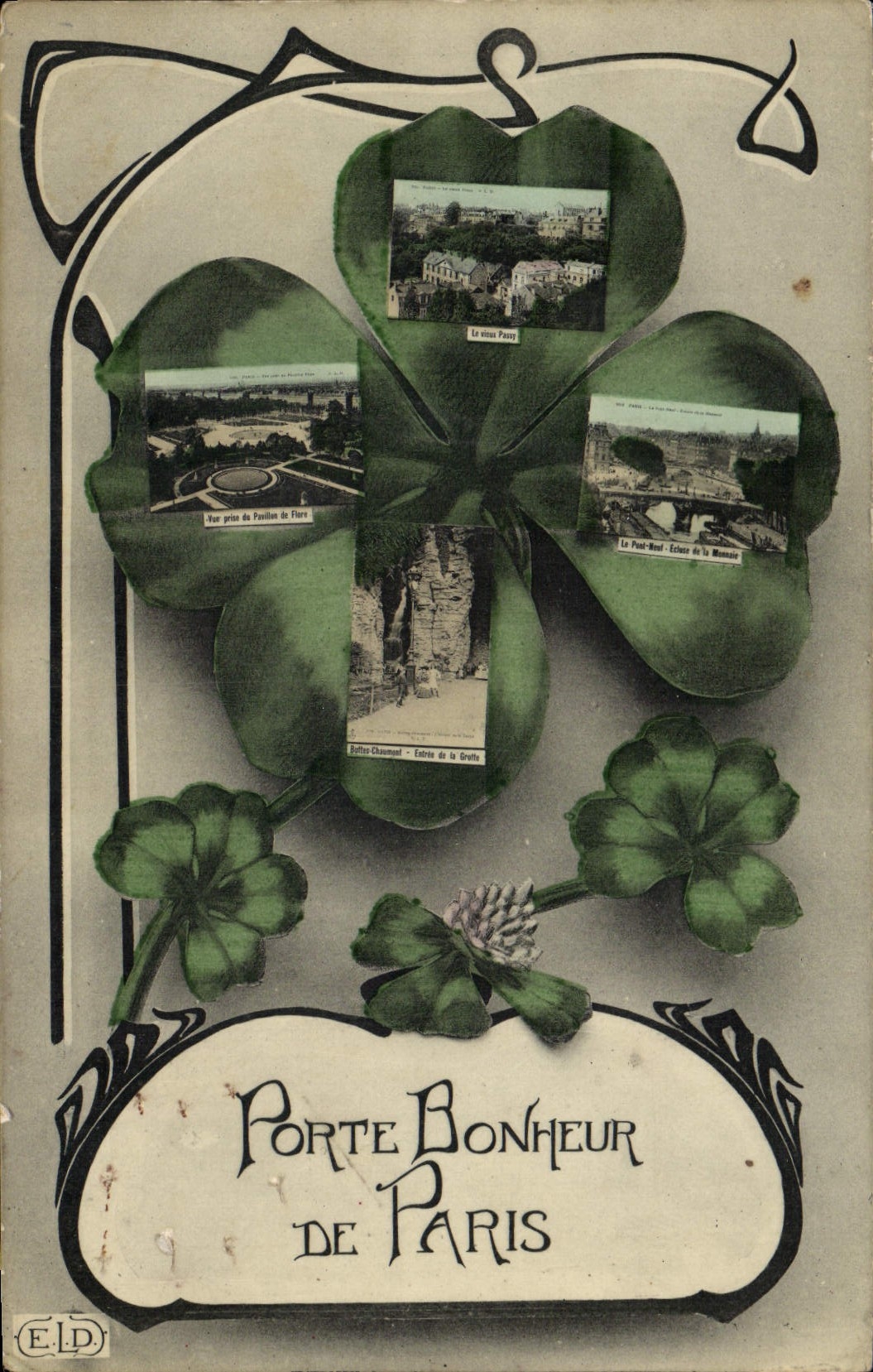 CPA Paris Porte Bonheur Trefle