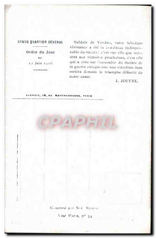 CPA Verdun La resistance Militaria — Rückseite