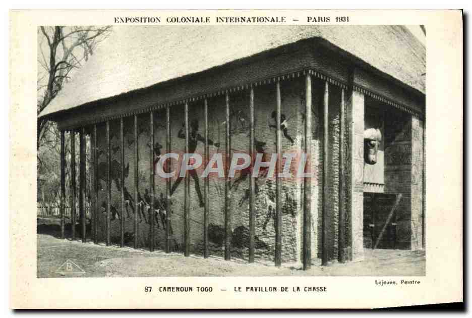 CPA Exposition Coloniale Internationale Paris 1931 Cameroun Togo Le pavillon de la chasse