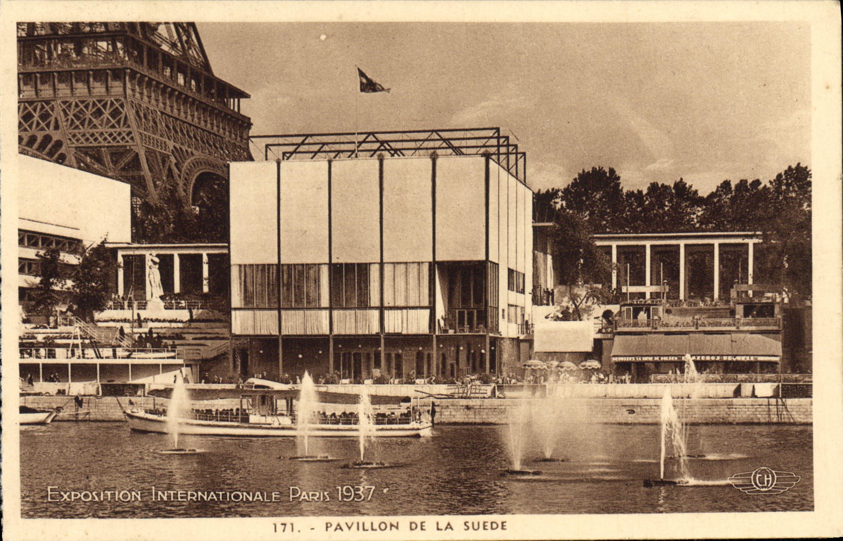CPA Exposition Internationale Paris 1937 Pavillon De La Suede Tour Eiffel
