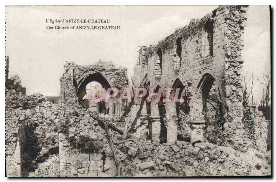 CPA L'Eglise D'Anizy Le Chateau Militaria