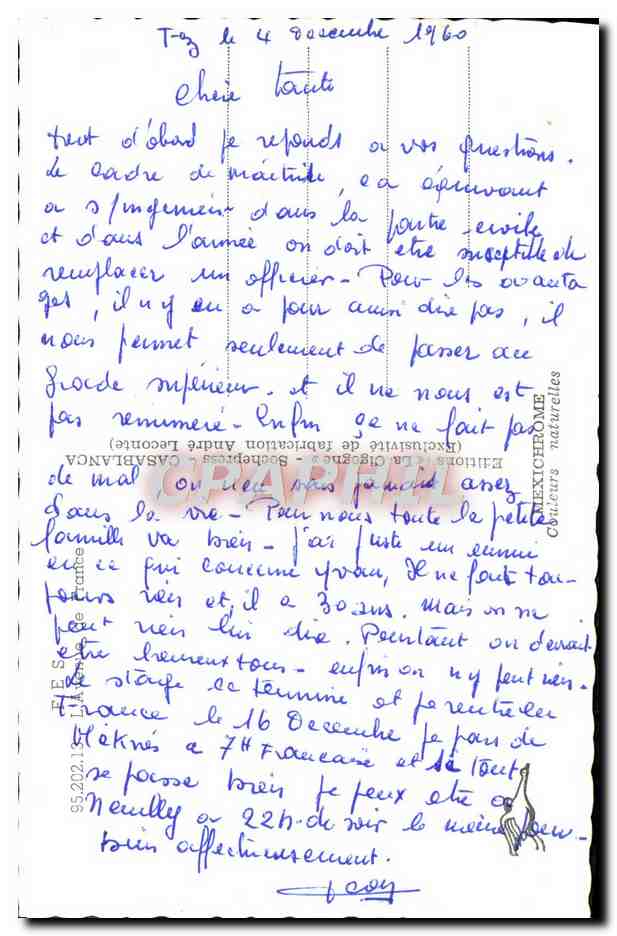 CPM Fes L'avenue de France — Rückseite