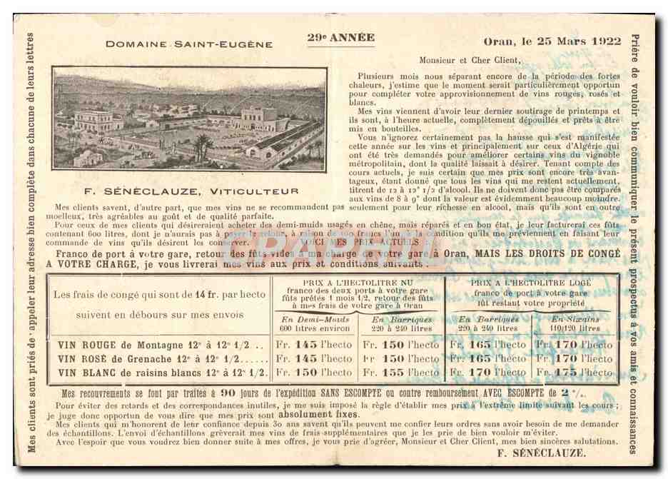 Junge Mauresin — Arabische Frauen vor ihrer Tür — Domaine Saint-Eugène, Oran, F. Sénéclauze Winzer — Rückseite