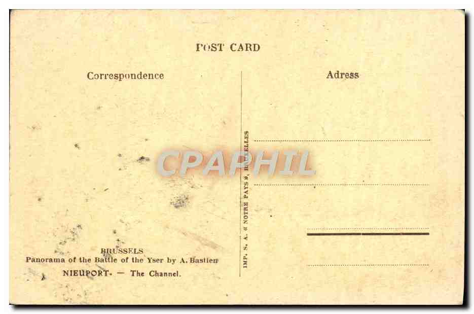 CPA Nieuport The channel — Verso