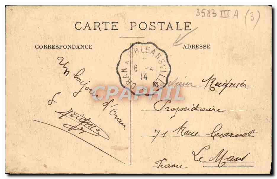 CPA Oran Place D'Armes Et Theatre Municipal — Rückseite