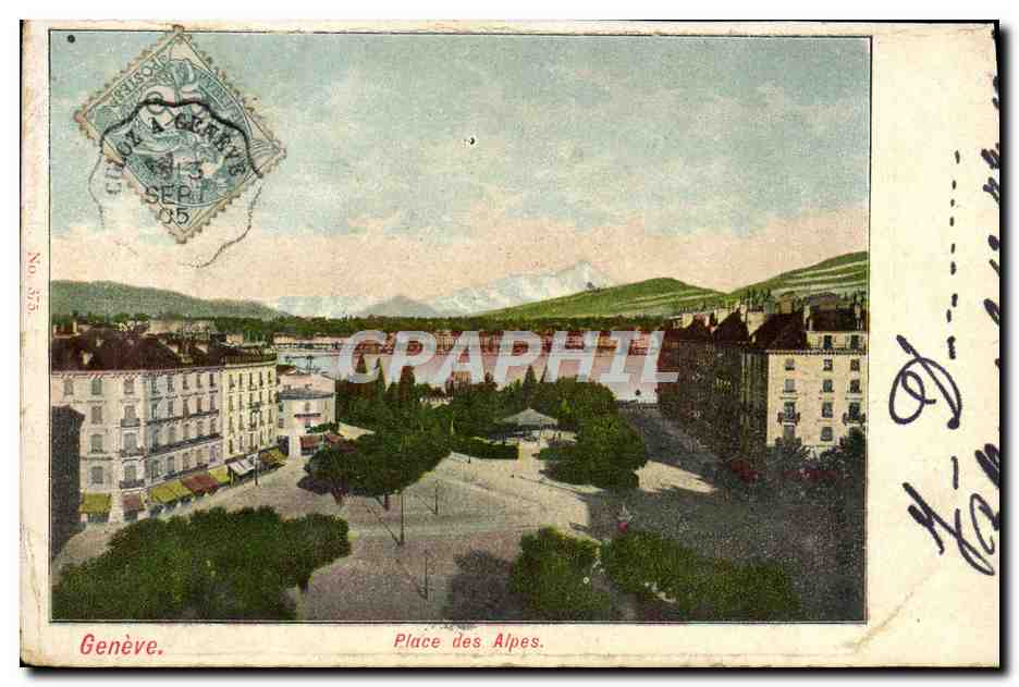 CPA Geneve Place Des Alpes Cachet Culoz a Geneve Rare