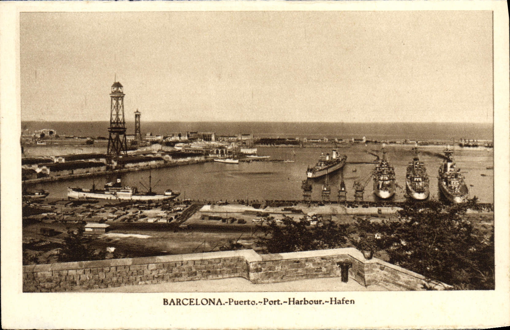 CPA Barcelona Puerto Port Harbour Hafen Bateaux